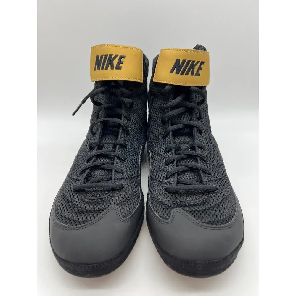 Nike Inflict 3 Wrestling Boxing Shoes Black Gold 325256-004 Men's Size 14